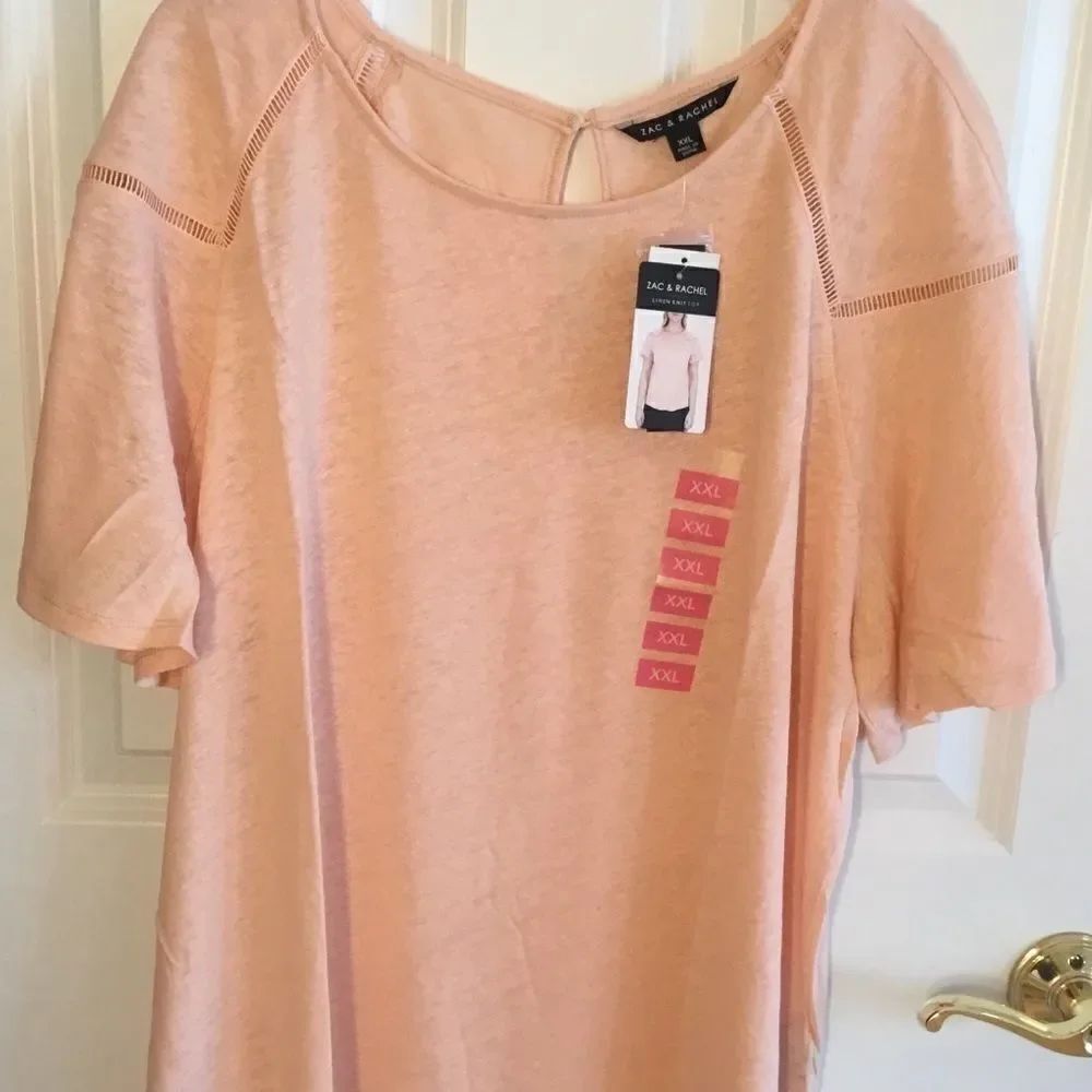 NWT Zac & Rachel Peach Knit Top SZ XXL